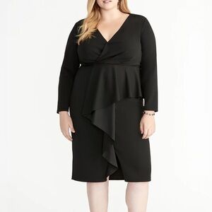 NWT Rachel Roy Black Long Sleeve Cocktail Dress Size 16W
